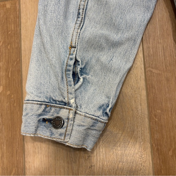 Y2K! 🌟AMBERCROMBIE🌟 RARE EXTRA HEAVY OUNCE DENIM JEAN JACKET LIGHT WASH L - Picture 12 of 13